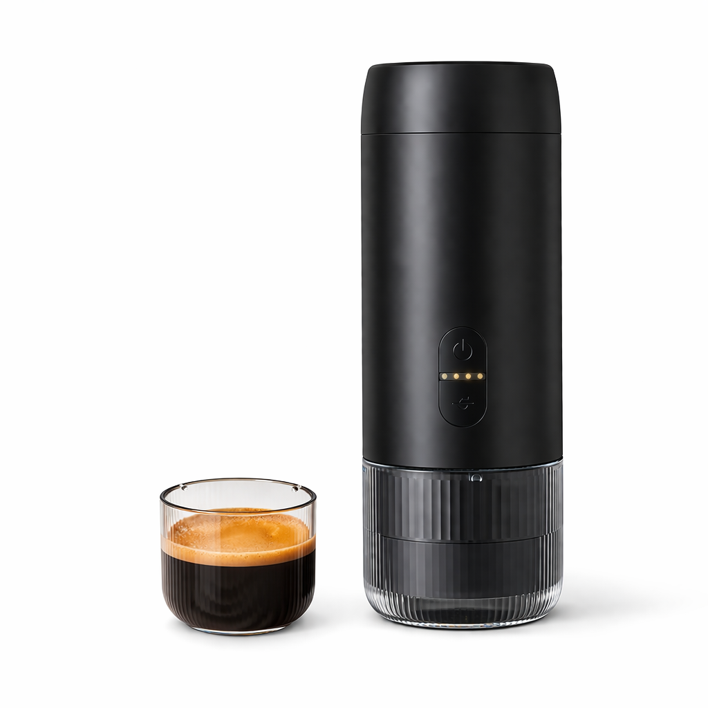 Portable Wireless Espresso Maker Set - USB Rechargeable Coffee Maker (Capsule + Ground Coffee) + Set Option with Grinder and Milk Frother